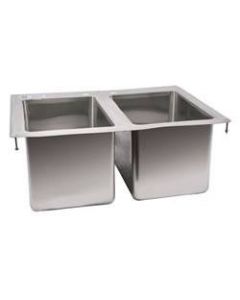Zanduco Drop In Sink 2-Tub 10" X 14" X 10" Flat Top