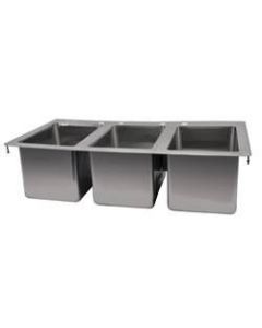Zanduco Drop In Sink 3-Tub 10" X 14" X 10" Flat Top