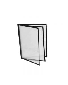 Omcan Three Page Menu Holder - Black 9.25" x 11.75" 39802