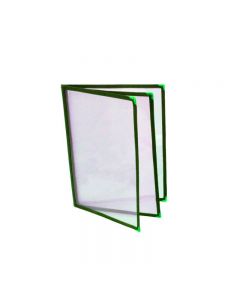 Omcan Three Page Menu Holder - Green 9.25" x 11.75" 39803