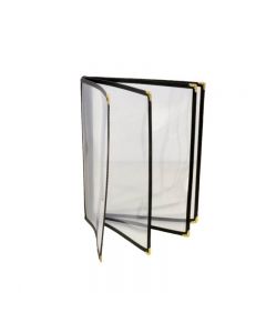 Omcan Four Page Menu Holder - Black 9.25" x 11.75" 39806