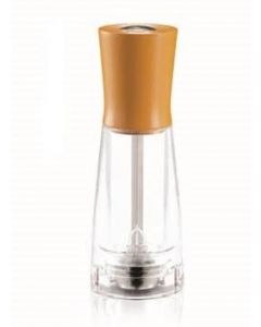 Omcan 15cm Beech Wood Pepper Mill Orange Clear
