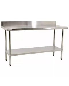 Zanduco 24" Depth Stainless Steel Heavy Duty Worktable with Undershelf and 4" Backsplash