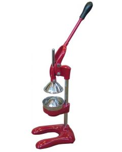 Omcan Cast Iron-Red Manual Juice Extractor with 5" Cutter Plate Diameter