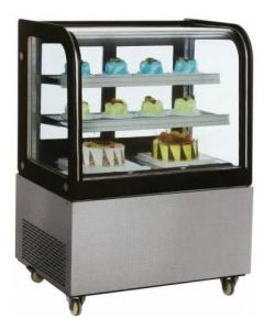 Zanduco 48" Refrigerated Showcase Floor 370 L/13 Cu.Ft. Curved 110V/60/1 cQPSus ETL Sanitation - REFURBISHED