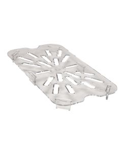 Cambro 40CWD Food Pan - Camwear - Polycarbonate - Clear - Drain Shelf - 1/4 Size