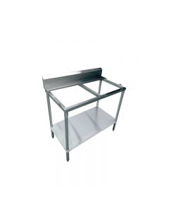 Zanduco 24" x 48" Solid Poly Top Table with Undershelf with 6" Backsplash