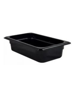 Cambro 42CW110 Camwear Black Food Pan 1/4 Size - 6" X 10" X 2"