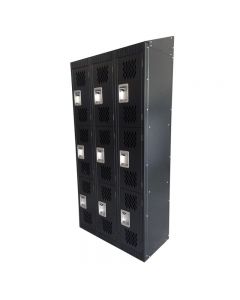 Omcan Locker with 3 Tiers and Mesh Doors - Black