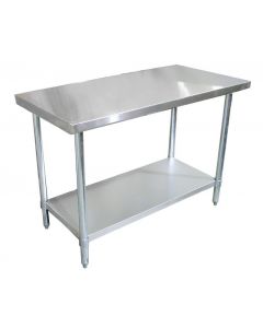 Zanduco 24" x 18" Stainless Steel Work Table with Undershelf and Galvanized Legs