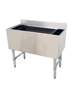 Omcan 18" X 36" Insulated Stainless Steel Underbar Ice Bin with Cold Plate and Bottle Holders