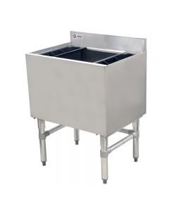Omcan 18" X 24" Stainless Steel Underbar Ice Bin with Cold Plate and Bottle Holders