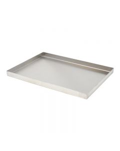 Omcan Stainless Steel Pan for Display 9"X24"X1" with 4 Corner Holes, 2 MM Diameter NSF