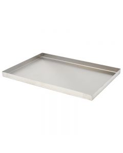 Omcan Stainless Steel Pan for Display 18"X18"X1" with 4 Corner Holes, 2 MM Diameter NSF