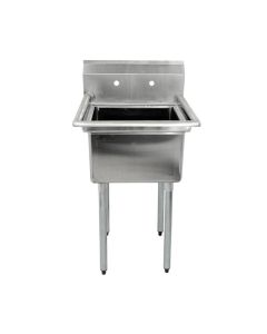 Zanduco 18-Gauge Stainless Steel One Tub Sink with 3.5" Center Drain - Drainboard options available