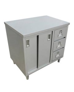 Omcan 24" x 48" Worktable with Drawers, and Sliding Doors