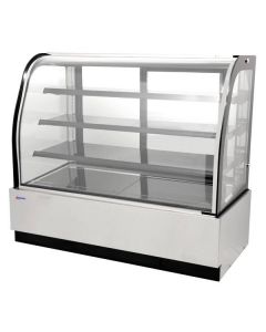 Omcan 59" Curved Glass White Refrigerated Display Case