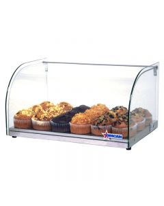 Omcan 1 Tier Curved Front Glass Display Case with Rear Doors - 22" x 15" x 12"