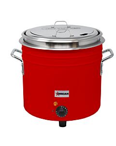 Omcan 11 QT Red Retro Stock Pot Kettle