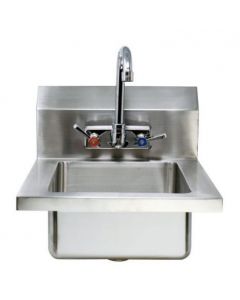 Zanduco Fabricated Wall Mounted Hand Sink with 4" Faucet & Drainbasket