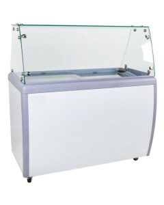 Zanduco 50" Ice Cream Dipping Cabinet / Freezer with Flat Sneeze Guard 290 L Capacity