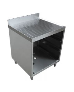 Omcan 304 Stainless Steel 18 Gauge Corrugated Top Glass Rack Storage Unit for 3 Racks - 23" X 24" X 33"