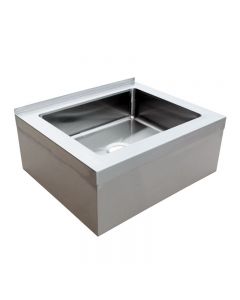 Omcan 28 X 20 X 6 Stainless Steel Floor Mop Sink 16 Gauge with Drain Basket