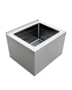 Omcan 28 X 20 X 12 Stainless Steel Floor Mop Sink 16 Gauge with Drain Basket
