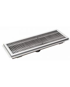 Omcan 12" X 48" Floor Trough 14 Gauge 304 Stainless Steel with Grating Bar