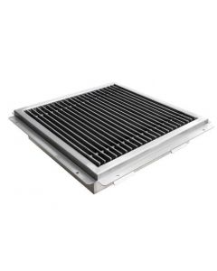 Omcan 18" X 18" Floor Trough 14 Gauge 304 Stainless Steel with Grating Bar