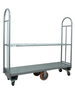 Omcan 16" x 60" Heavy-Duty U-Boat Utility Cart - 2500 lb. Capacity, Gray