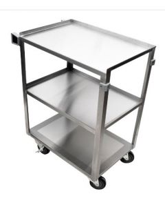 Omcan 30.5" 18 Gauge 304 Stainless Steel Welded Utility Cart - 19 1/4" X 30 5/8" X 33"
