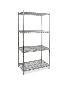 Zanduco Heavy Duty Commercial Chrome Shelf Set 18" X 60" Shelves & 72" Posts With Levelers