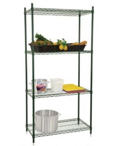 Zanduco Heavy Duty Commercial Epoxy Shelf Set (4) 18” X 60” Shelves & (4) 72” Posts With Levelers