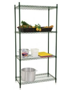 Zanduco Heavy Duty Commercial Epoxy Shelf Set (4) 24” X 60” Shelves & (4) 72” Posts With Levelers