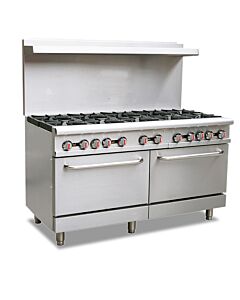 Omcan 60" Commercial Range Natural Gas with 10 Burners and 2 Oven