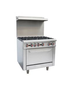 Zanduco 36" Commercial Range Oven 6 Burners - Liquid Propane