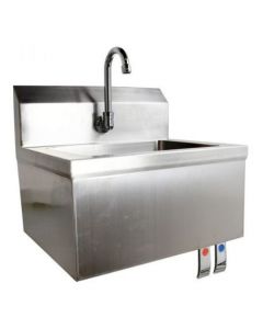 Zanduco Fabricated Hand Sink 15.25" x 17" x 13" with Knee Valve/Gooseneck and Drain Basket