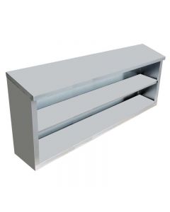 Zanduco Stainless Steel Open Wall Cabinet with Sloping Top 15" X 60" X 32.5"