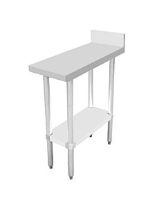 Zanduco 30" Depth Stainless Steel Equipment Filler Table with 4'' Backsplash