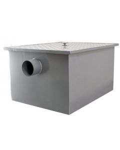 Omcan Grease Trap 24" x 15.75" x 20" 40lbs Capacity with 3" Threaded Inlet and Outlet - Steel