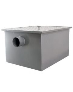 Omcan Grease Trap 27.6" x 24.5" x 21.4" 100lbs Capacity with 4" Threaded Inlet and Outlet - Steel