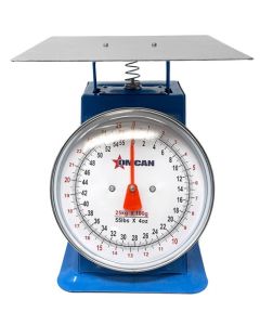Omcan Dial Spring Scale with 25 kg / 55 lbs. Capacity and Stainless Steel Flat Plate