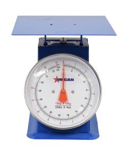 Omcan Dial Spring Scale with 15 kg / 33 lbs. Capacity and Stainless Steel Flat Plate