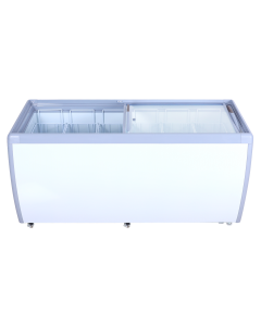 Zanduco 71" Ice Cream Freezer with Flat Glass Top