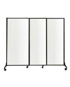 Omcan Partition Quick Wall 3 Panels Sliding Clear Polycarbonate W 7' X H 5'10
