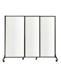 Omcan Partition Quick Wall 3 Panels Sliding Opal Polycarbonate W 7' X H 5'10"