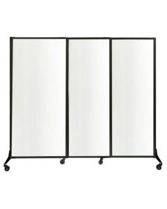 Omcan White Poly Quick Wall Sliding Partition 7 x 7'4 Portable Room Divider