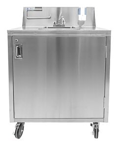 Omcan 46788 Single Bowl Portable Hand Sink with Water Heater Tank and Pump
