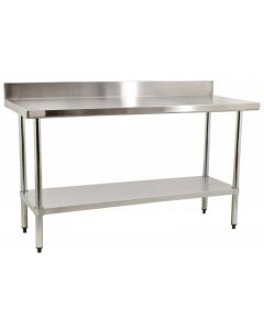 Zanduco Stainless Steel Worktable 30" X 60" with 4" Backsplash and Undershelf - Standard